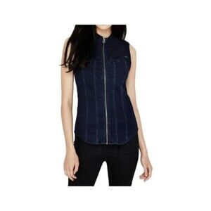 G Star Raw Midge Dumont Shirt Sleeveless SuperStretch Denim Shirt Vest Jean XS